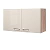 Flex-Well Hängeschrank NEPAL – Küchenschrank – 2-türig – Breite 100 cm – Creme glänzend/Eiche Sonoma