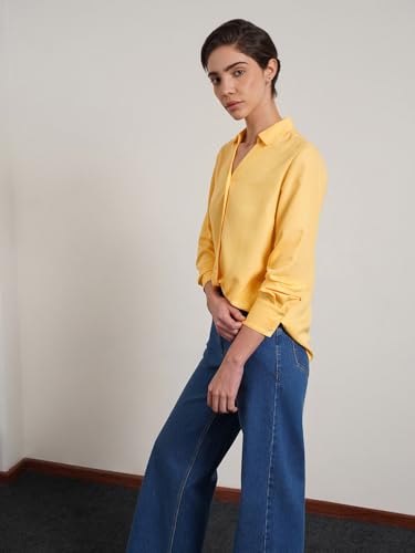 Image of FableStreet Women Shirts | Comfort Fit Spread Collar | Premium Satin Fabric for Formal, Business Casual