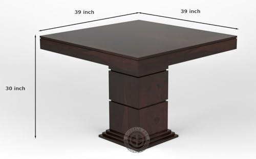 Image of Sheesham Wood Oval Dining Table with Cushion Chairs Set for Home Hall | Solid Wood Dinner Table with Chairs for Hotels | Dining Room Sets (Walnut Finish 2, 4 Seater)