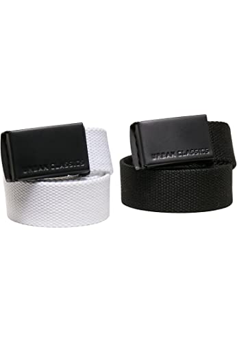 Urban Classics Unisex Canvas Belt Kids 2-Pack Gürtel, Black+white, Einheitsgröße EU