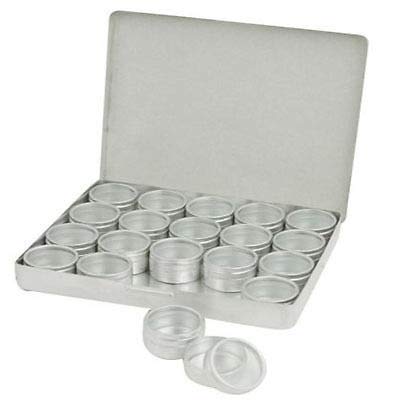 A&S TOOL SHOP 20-Pieces, 32 mm Individual Tins with Clear Top Aluminium Storage Box with Outils