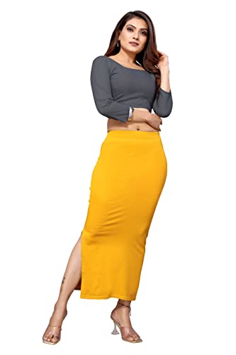 Image of Yashika Women Yashika Women's Full Elastic Lycra Blend Saree Shapewear Petticoat(New-Shape Sky Blue-XL)