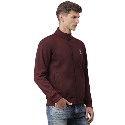 Image of Thomas Scott Men's | Solid | Full Sleeve | Regular Fit | Cotton Poly | High Neck | Zip Clouser | Knitted Sweatshirt