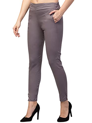 Image of Qute Women's Regular Fit Cotton Blend Casual Trousers (Pack of 1)