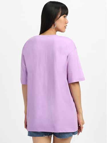 Image of JUNEBERRY Women's Cotton Graphic Print Oversized Fit T-Shirt
