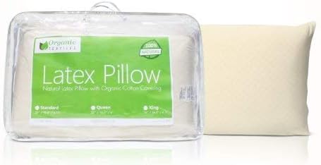 Dunlop Organic Latex Pillow GOLS Certified (King, Extra Firm), with 100% Organic Cover Protector, More Supportive, Hypoallergenic, No Toxic Chemicals, for Back and Side Sleepers, Eco Friendly