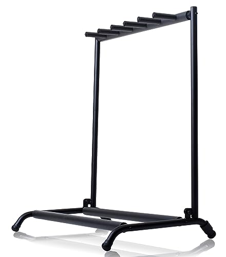 Griffin 5-Guitar Rack Stand (Stage-NestPRO Series) – Folding Guitar Floor Holder with Neoprene...