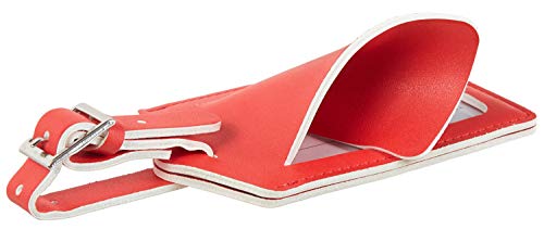 Travelambo Luggage Tag Faux Leather For Suitcase Women Kids Funny Cute (Classic Red) #TOP3