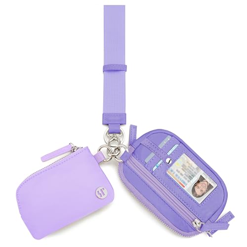 Image of Wallet Wristlet for Women, RFID Wallet Keychain with Dual Pocket | Nylon Wristlet Wallet with Coin Purse, ID Window, Card Holder and Small Wallet Design