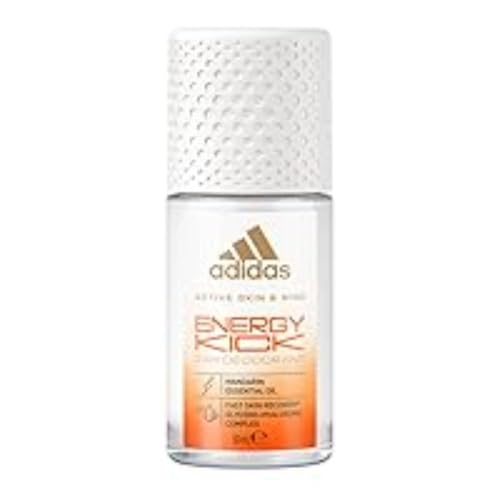 adidas Desodorante en roll-on Energy Kick Roll On con aceite de mandarina y 24 horas de frescura con fórmula respetuosa con la piel, 50 ml