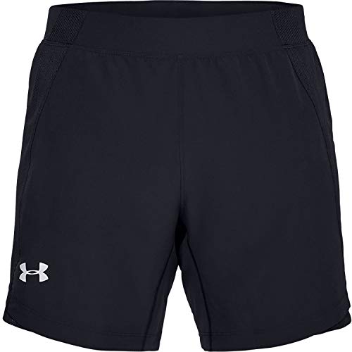 Under Armour Men's Qualifier Speedpocket 7-inch Shorts, Black (001)/Reflective, Medium