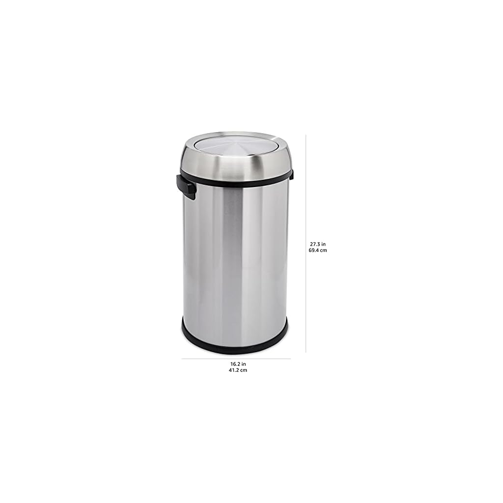 Amazon Basics 65 Litre Round Stainless Steel Swing Top Bin