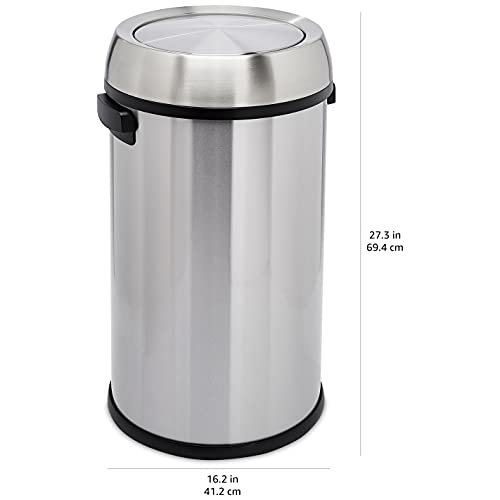 Amazon Basics 65 Litre Round Stainless Steel Swing Top Bin