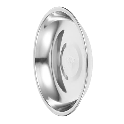 Luxshiny Tazón De Sopa De Acero Inoxidable Bandeja De Comida De Cocina Plato Redondo De Acero Inoxidable Para Galletas Plato Plano Para Servir Plato De Pasta Multifunción Plato De Pasta De