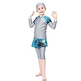 Burkini Swimsuits for Girls Toddler Modest Muslim Islamic Swimwear Long Sleeve Rash Guard Burkinis...