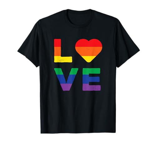 LGBT Love Rainbow Bandera Gay Orgullo Mes Día de San Valentín LGBTQ Camiseta