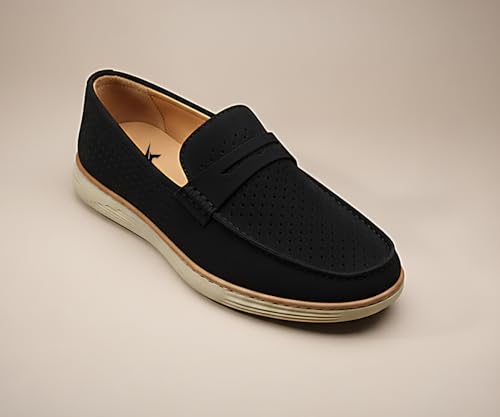 Image of Kraasa Men Denim Causal Loafers | Premium Breathable Upper | Driving Loafers | Lighweight Slip-On's | Soft Cushioned Insole | Super Flexible, Comfortable for Men