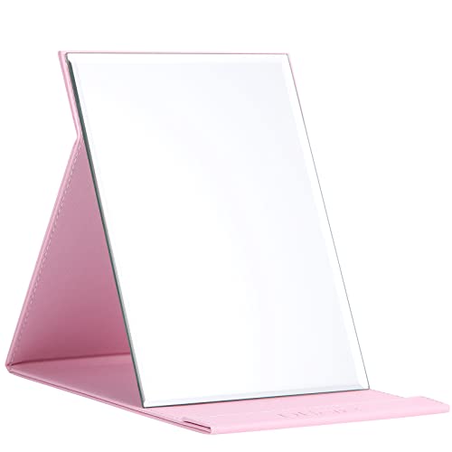 DUcare Folding Table Mirror 6x8 Inch - Portable Desk & Travel Mirror with PU Leather Cover...
