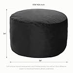 Bean Bag Chair 3Ft, Memory Foam Filled, Removable Velvet Cover, Bean Bag Chairs for Adults and Teens, Round Sofa Chair for Living Room, Bedroom and Gaming Room, Black - Image 3