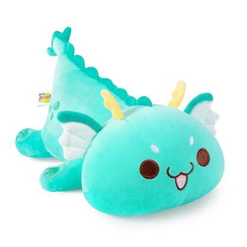Onsoyours Chubby Dragon Stuffed Animal Adorable Plushies Soft Huggable Plush Pillow Kawaii Cute Dragon Plushie Toy for Kids (Cyan Dragon, 10