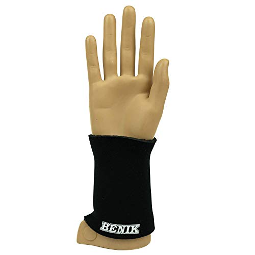 Benik Universal Wrist Support Brace, Black, Large, Fits Wrist Circumference 7 3/4â€, Compression and Support During Sports, Athletics, or Everyday Activities