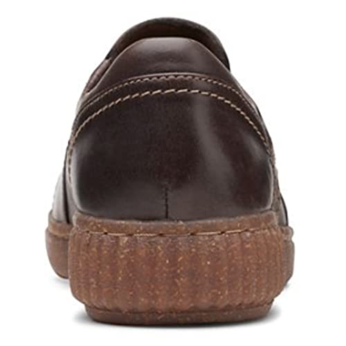 Clarks Clarks Women's Caroline Pearl Loafer, Dark Brown Leather, 8 Wide US