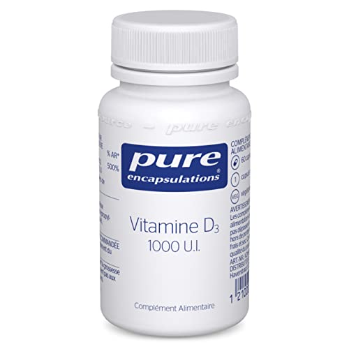Pure Encapsulations - Vitamine D3 1000 U.I. - Maintien d'une Fonction Normale du Système Immunitaire - Contribue à l'Absorbtion du Calcium - 60 Gélules Cover