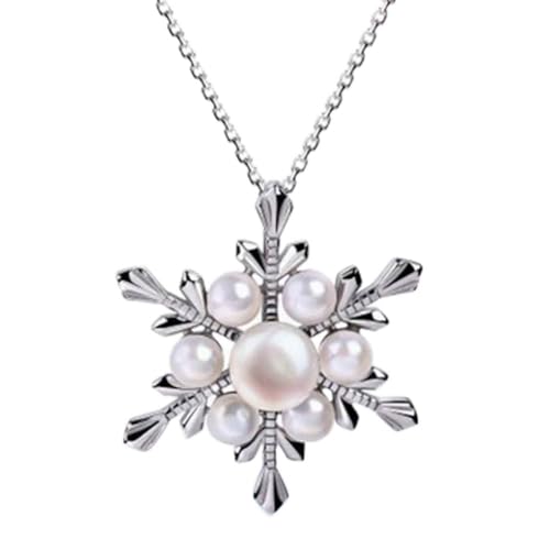 Collier de flocon de neige anti-ternissement avec perles sauvages légères