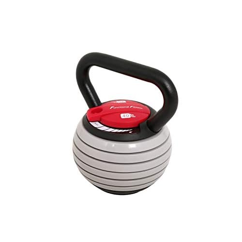 FunctionalFitness Kettlebell réglable en Fonte 18 kg