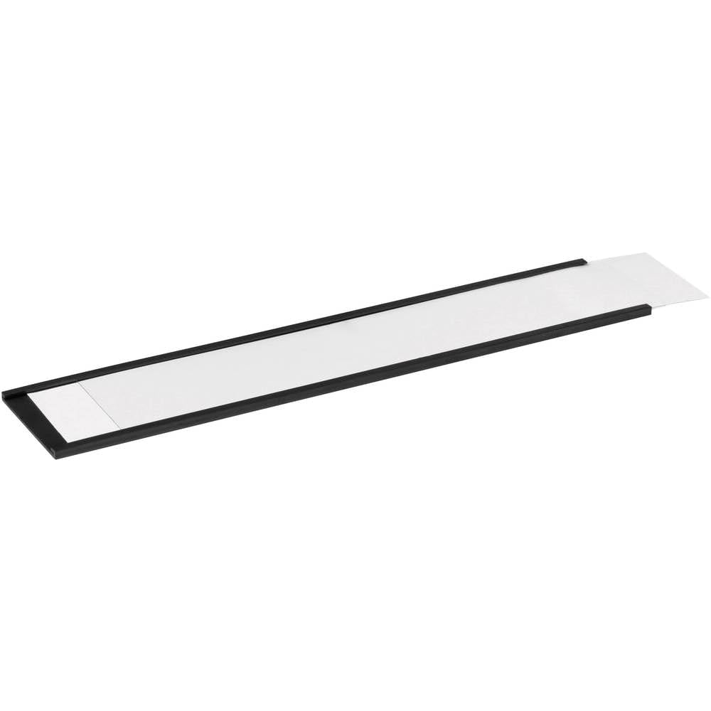 Durable Magnetic C-Profile Ticket Holders 200 x 40mm - Pack of 50 - Strong Magnetic Attachment - For Labelling Shelves and Warehouse Racking