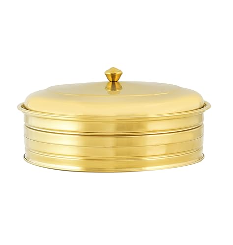 Plateau de Communion chrétien VJR avec Couvercle - Lot de 1 Plateau PVD doré | Fournitures d'église | Service | Service de Communion