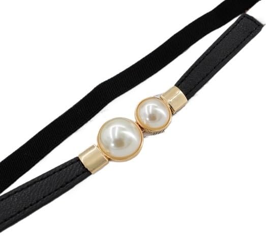 PU Women's Dress Buckle Elastic Thin Belt Elastic Waist Decorative Waist4