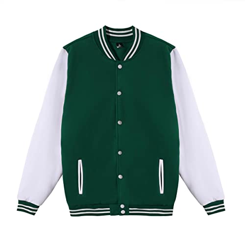 Image of Mowbeat Women Baseball Jacket Varsity Uniform Unisex Adult Long Sleeve Casual Loose Cardigan Men's Track Jacket