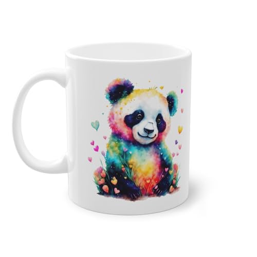 Teecustom Mug Panda Coloré Céramique 325ml (11oz) Idée Cadeau Anniversaire Fête des Pères