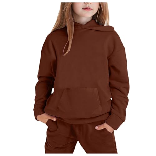 Sweat à capuche enfant et pantalon uni ensemble chaud pour petits