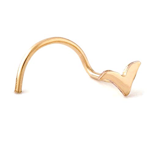 Nose Ring Stud, 14K Gold Nose Piercing, Tiny Gold Nose Pin, Bird Stud Piercing/Earring for Ear Lobe, Nostril, Tragus, Helix or Cartilage, Handmade Jewelry