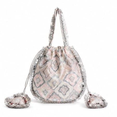 Rani Arts Handmade Potli Bag, Silk, Traditional Indian Style, Wedding Theme, Satin Lined, Drawstring Closure, Medium, Lightweight-image-49
