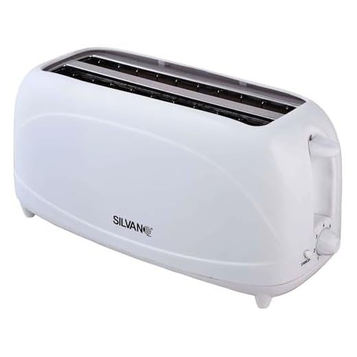 Tostadora Vertical Silvano, 1200W, Tostadora para 4 Rebanadas, 7 Niveles Potencia Regulable, Bandeja Recoge Migas, Limpieza Sencilla, Pies Antideslizantes, Ligera