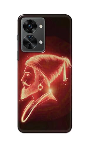 Image of Plastic Printfidaa Printed Hard Back Cover Case For Oneplus Nord 2T 5G Back Cover (Chatrapati Shivaji Maharaj) -112,Black