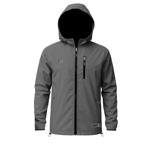 REEFLEXX Herren Reflektor-Jacke Windbreaker | Vollreflektierend leicht wasserabweisend & sichtbar bei Nacht (DE/NL/SE/PL Alphanumerisch XL XXL Regular Regular Anthracite Glow Jacket Men)