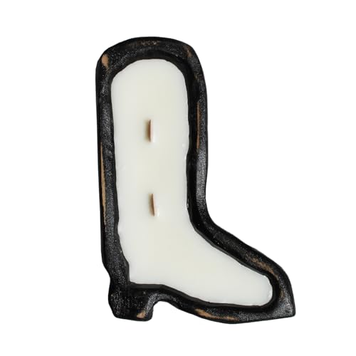 Image of McCall's Candles | Leather & Scotch | Rustic Boot-Shaped Bread Bowl Candle | Multi-Wick with Crackling Wooden Wicks | USA-Poured Wax | Farmhouse Decor