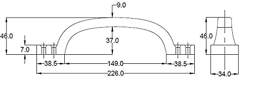Image of Richelieu | Sheffield 8 1 /16-in (205 mm) Matte Black Curved Barn Door Pull
