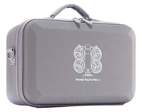 Image of M.G.R.J Carrying Case for DJI Neo 2 Drone, Waterproof & Anti-Slip Portable Shoulder Bag for DJI Neo 2 Fly More Combo Drone and Compatible with RC-N3 /RC-N Remote Controller (Hard|PU Leather|Grey)