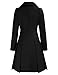 GRACE KARIN Damen Jacke Warm Coat Winter Mantel Langarm Doppelknopf Revers Wintermantel Mantel dress style Outwear Schwarz M
