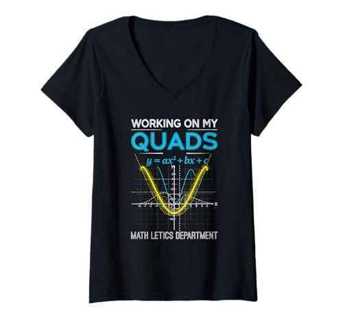 Women's Mathletics Working On My Quads Algebra Algebra Math Teacher V-Neck T-Shirt