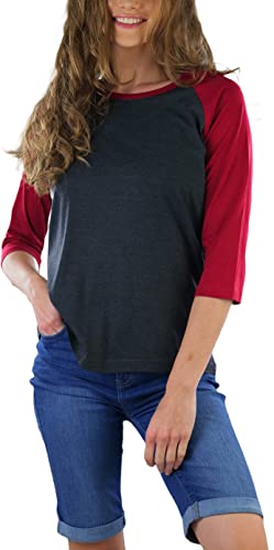 Image of ToBeInStyle Women's Classic Two Color Cotton Baseball T-Shirts