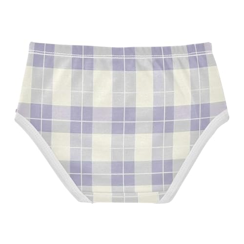 Girls' Training Panties Organic Underwear for Girls Purple White Plaid2