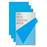 4PCS 6”x12”x1/32” 304 Stainless Steel Metal Sheets Plate, Stainless Steel Plates (Brushed Finish) for Industry Machinery, DIY Engineer, Decoration