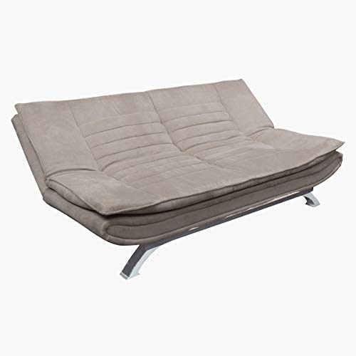 Image of Home Centre 3 Seater Polyester Faith Fabric Sofa Cum Bed (Beige)