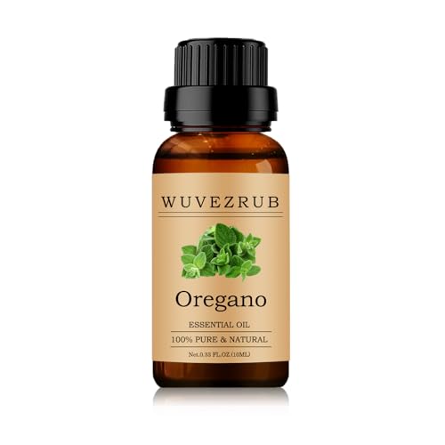 Wuvezrub Oregano Essential Oils 10ML, Organic 100% Pure and Natural Oregano Essential Oil for Aromatherapy Diffuser - 0.33 Fl Oz/Oregano